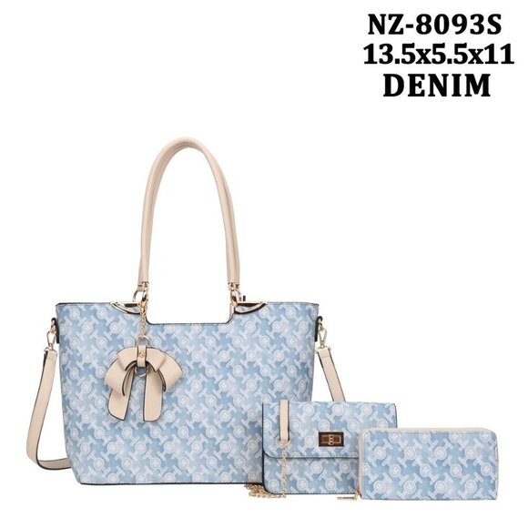 NZ-8093S BL DESINER BAG 3PC SETS 13.5*11*5.5 - Picture 4 of 5